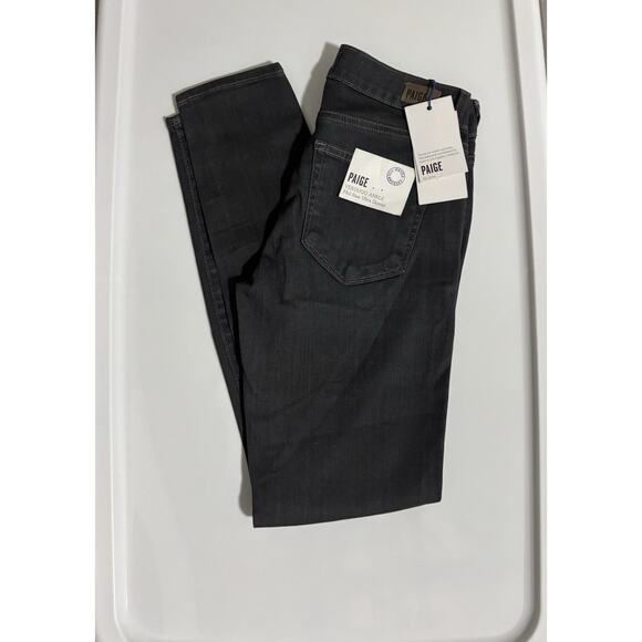 NWT PAIGE Verdugo Women's Size 25 Ankle Mid Rise Ultra Skinny Jean Dark Gray - Picture 3 of 7
